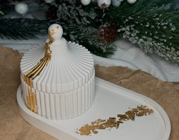 Новогодний Творческий Мастер-Класс по Изготовлению Шкатулки и Подставки из Гипса