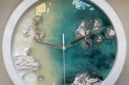 Часы из Эпоксидной Смолы Морская Б