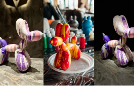 Роспись Собачки Ballon Dog с Видом на Неву и Аврору от Артвайбс