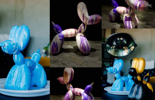 Роспись Собачки Ballon Dog С Видом На Аврору Роспись Собачки Ballon Dog С Видом На Аврору