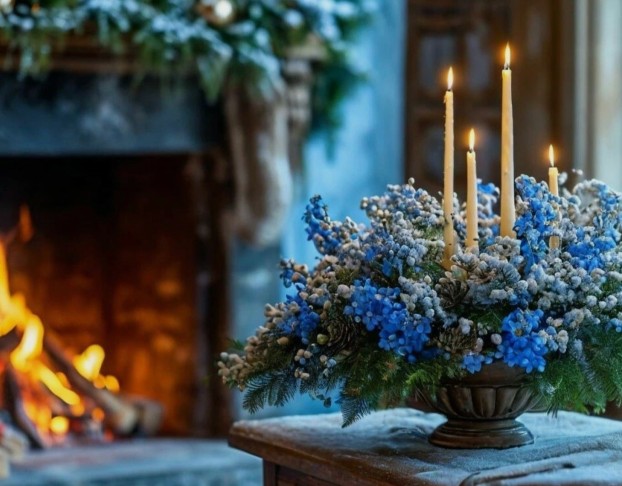 Екатерина Конева. Мастер-Класс Флористика Новогодняя Композиция со Свечами